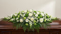 Raquette funéraire – Dominante blanche, touches de vert