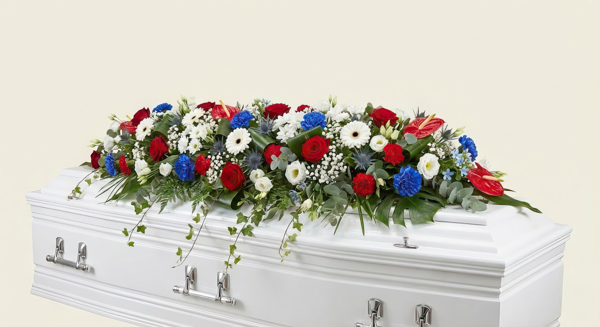 Dessus de cercueil – Tricolore, dominante bleue, blanc, rouge