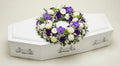 Couronne florale – Gamme Enfants – Dominante blanche, touches de violet