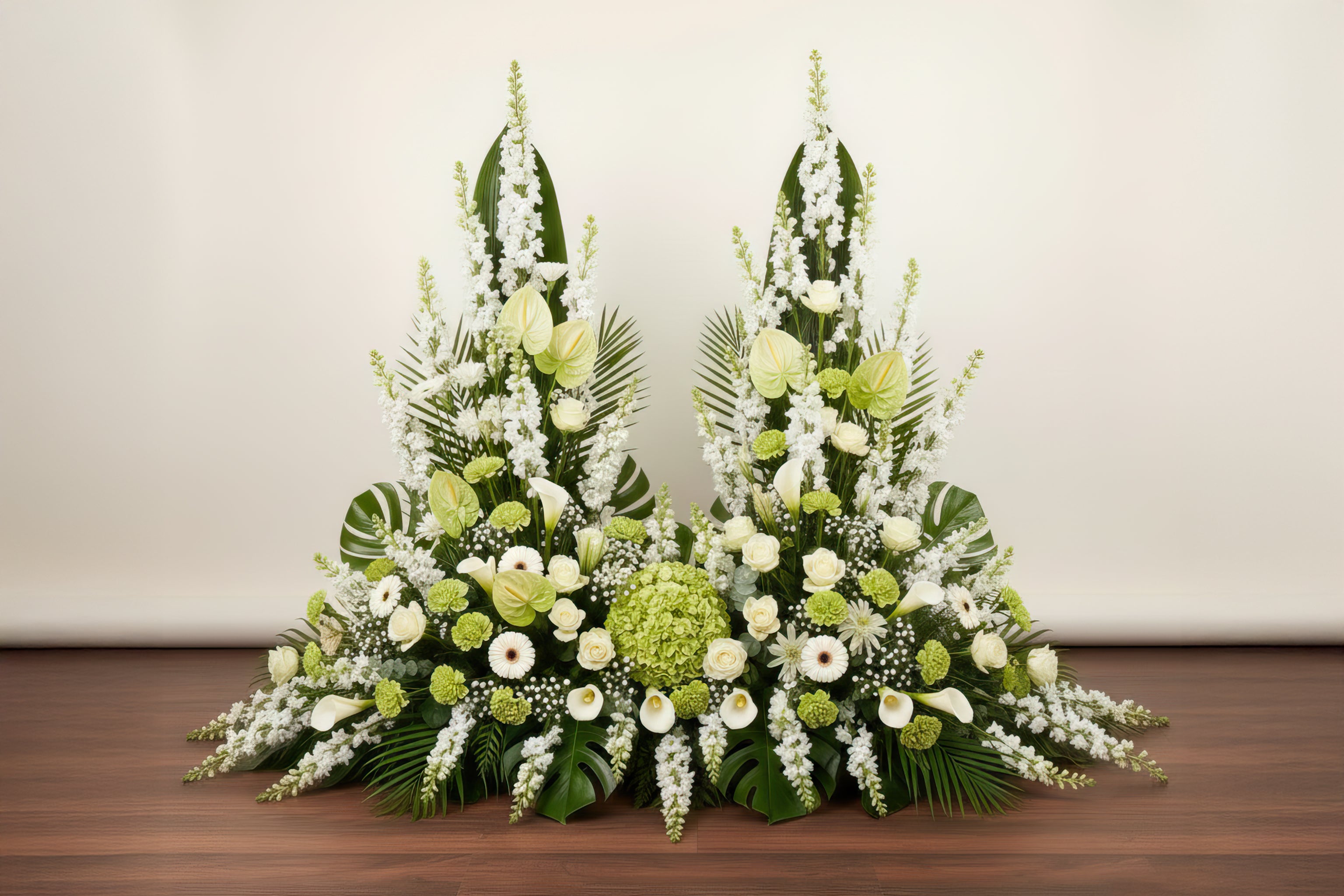 Devant de tombe – Dominante blanche, nuances de vert