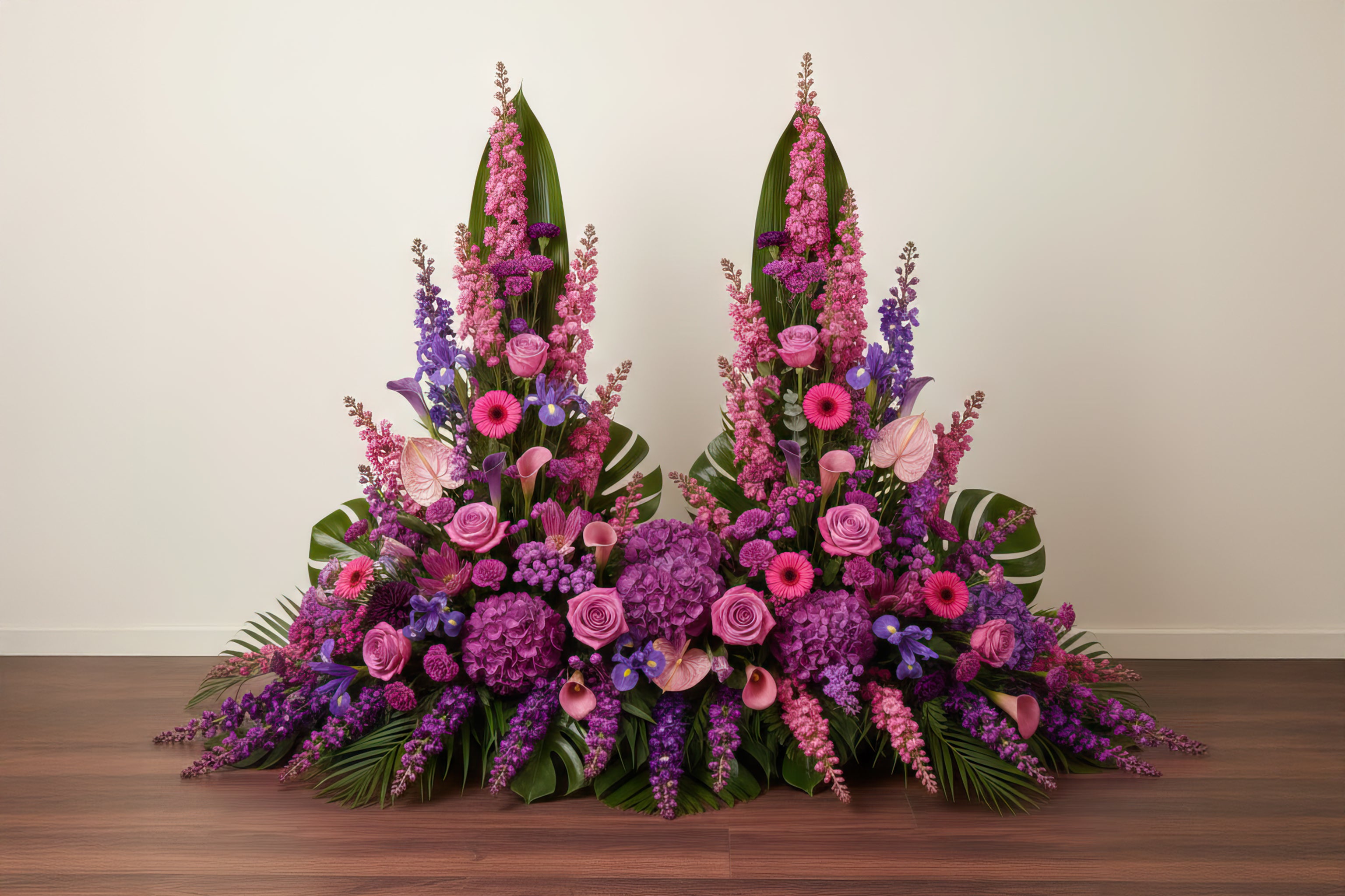 Devant de tombe – Dominante rose, nuances de violet et rose