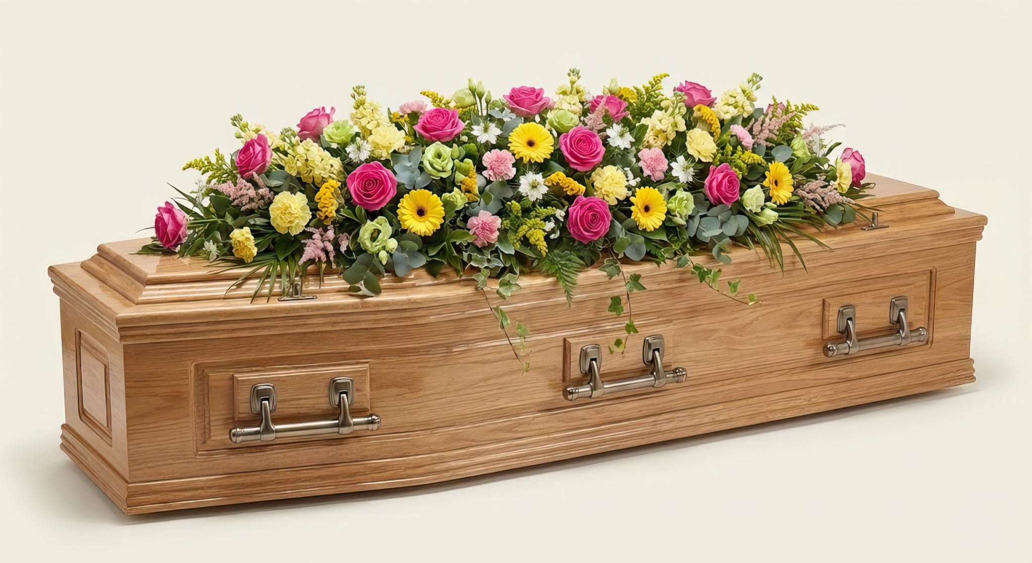Dessus de cercueil – Dominante jaune, touches de rose