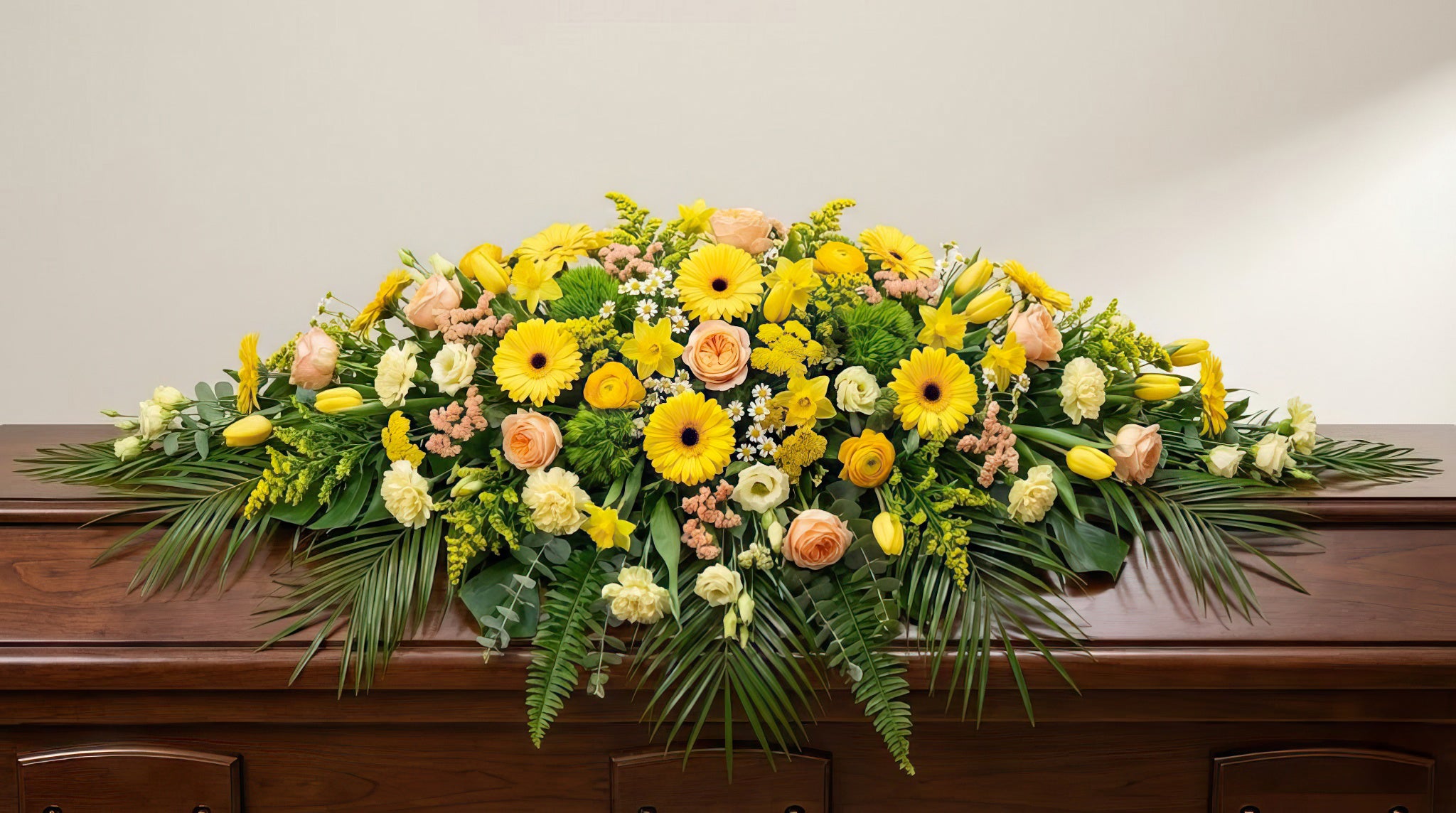 Raquette funéraire – Camaïeu de jaune