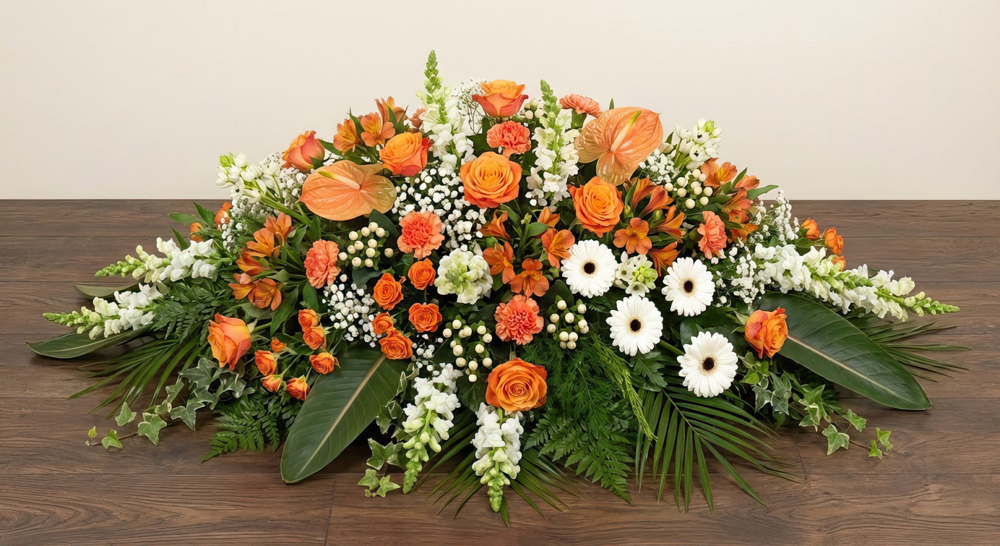 Coussin Premium – Dominante orange, nuances de blanc