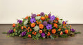 Coussin Premium – Dominante orange, nuances de violet