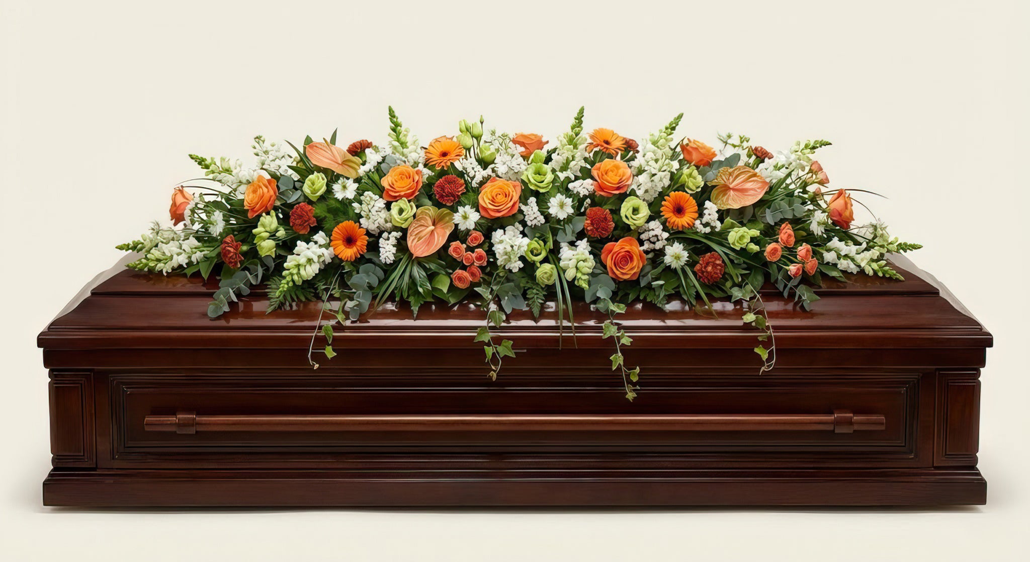 Dessus de cercueil – Dominante orange, touches de blanc