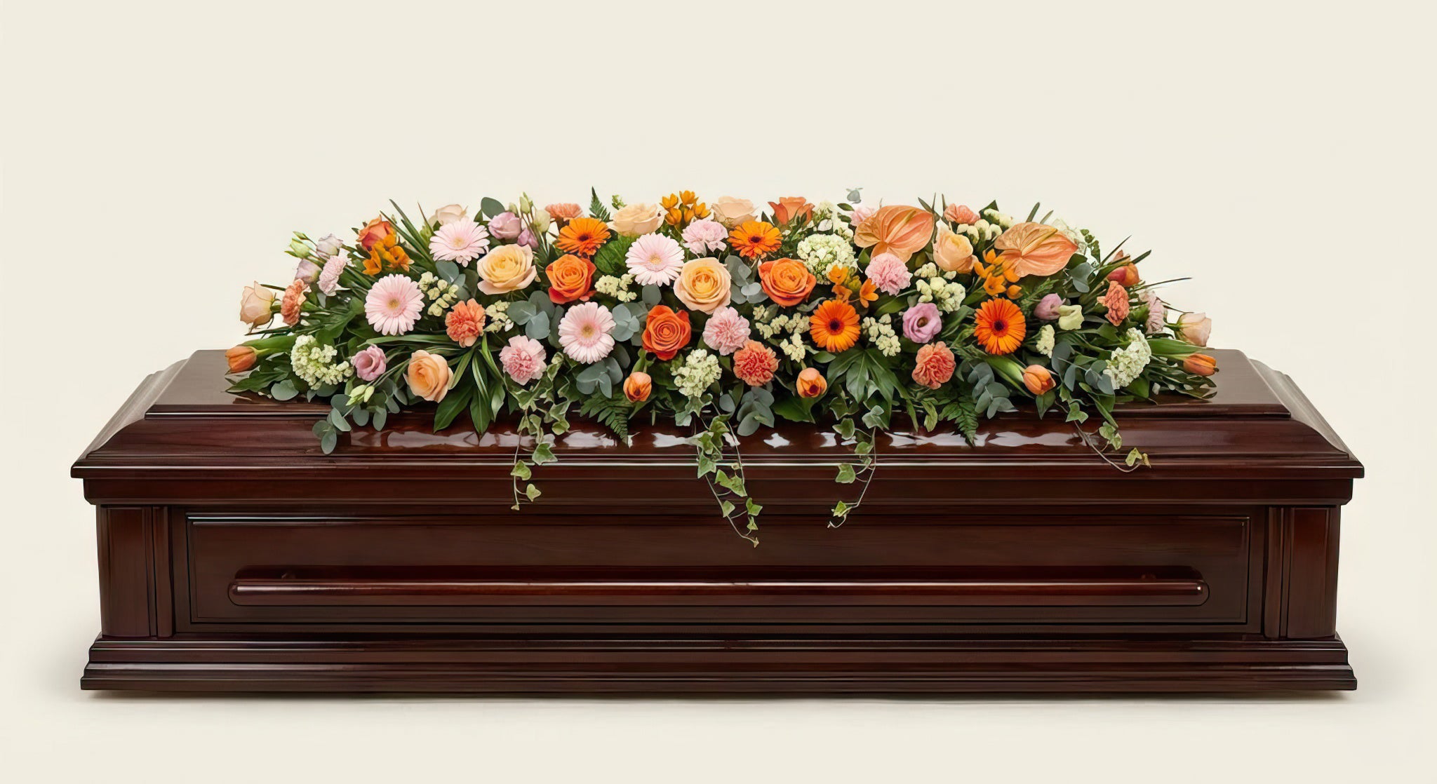 Dessus de cercueil – Dominante orange, touches de rose