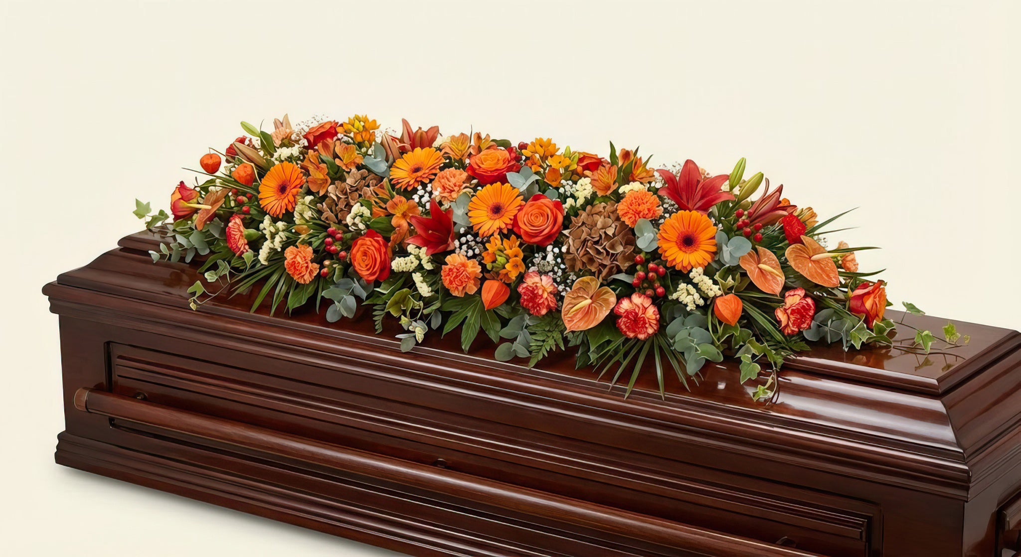 Dessus de cercueil – Dominante orange, touches de rouge