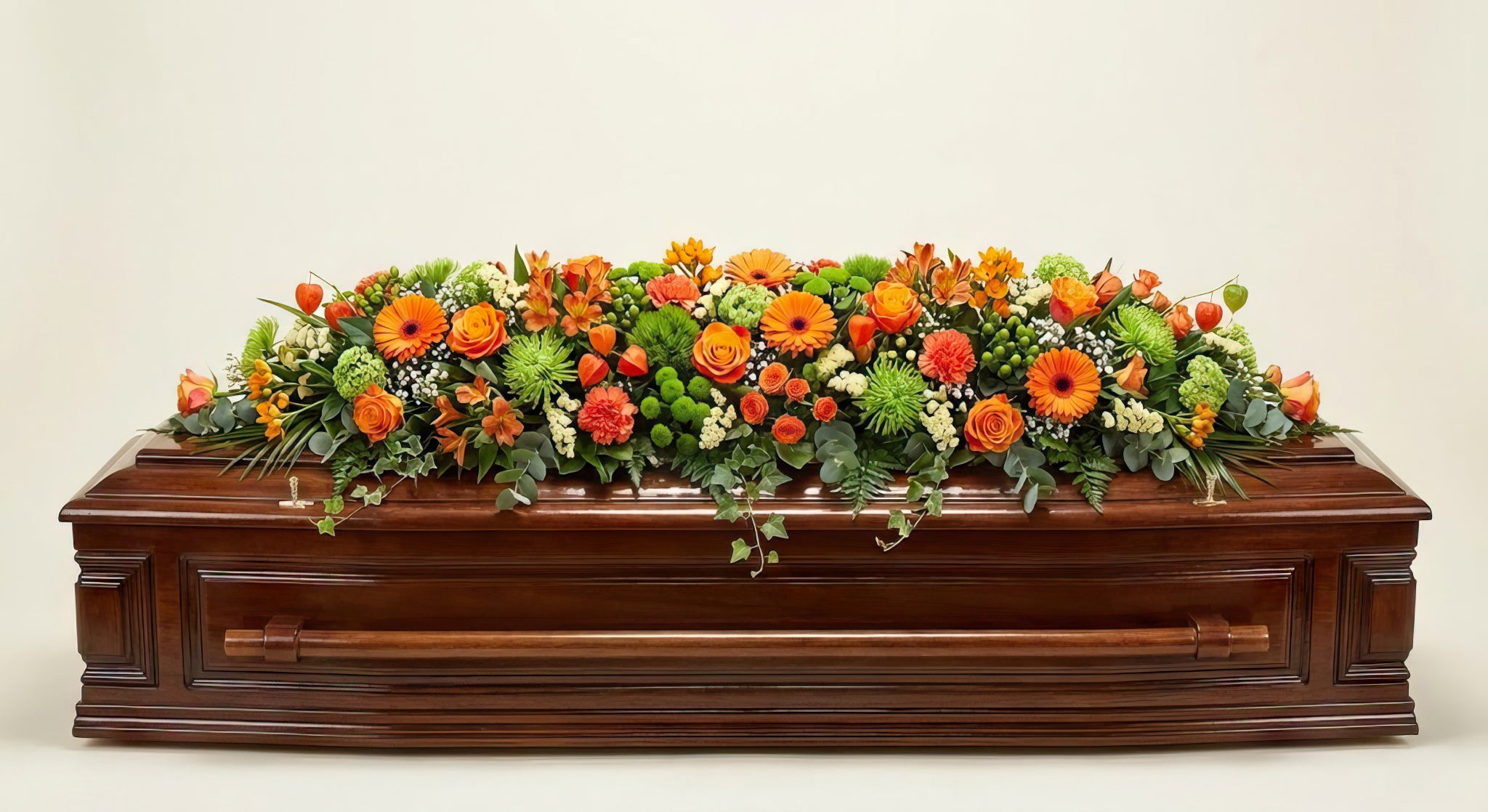 Dessus de cercueil – Dominante orange, touches de vert