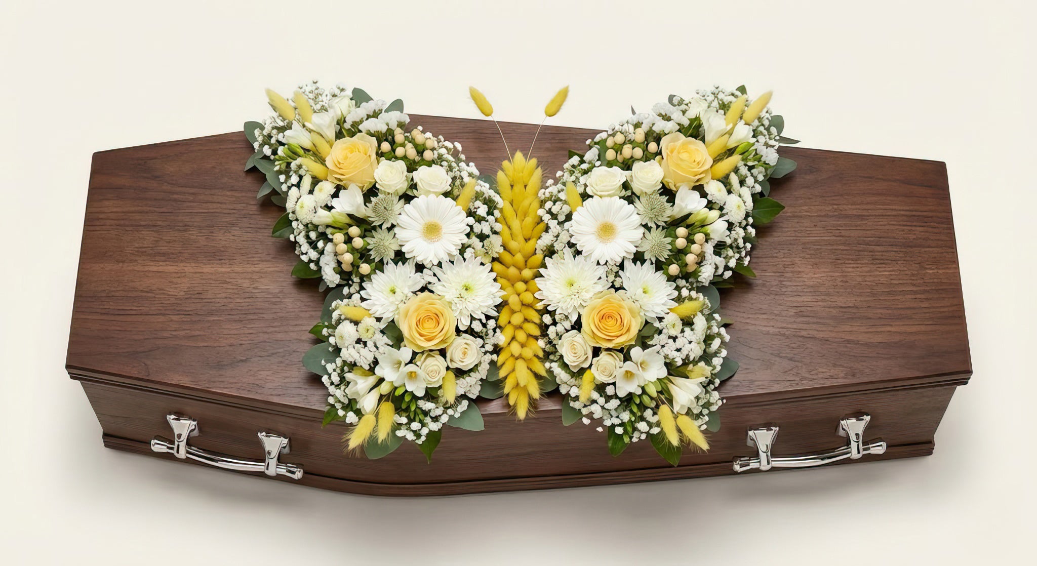 Papillon floral – Gamme Enfants – Dominante blanche, touches de jaune
