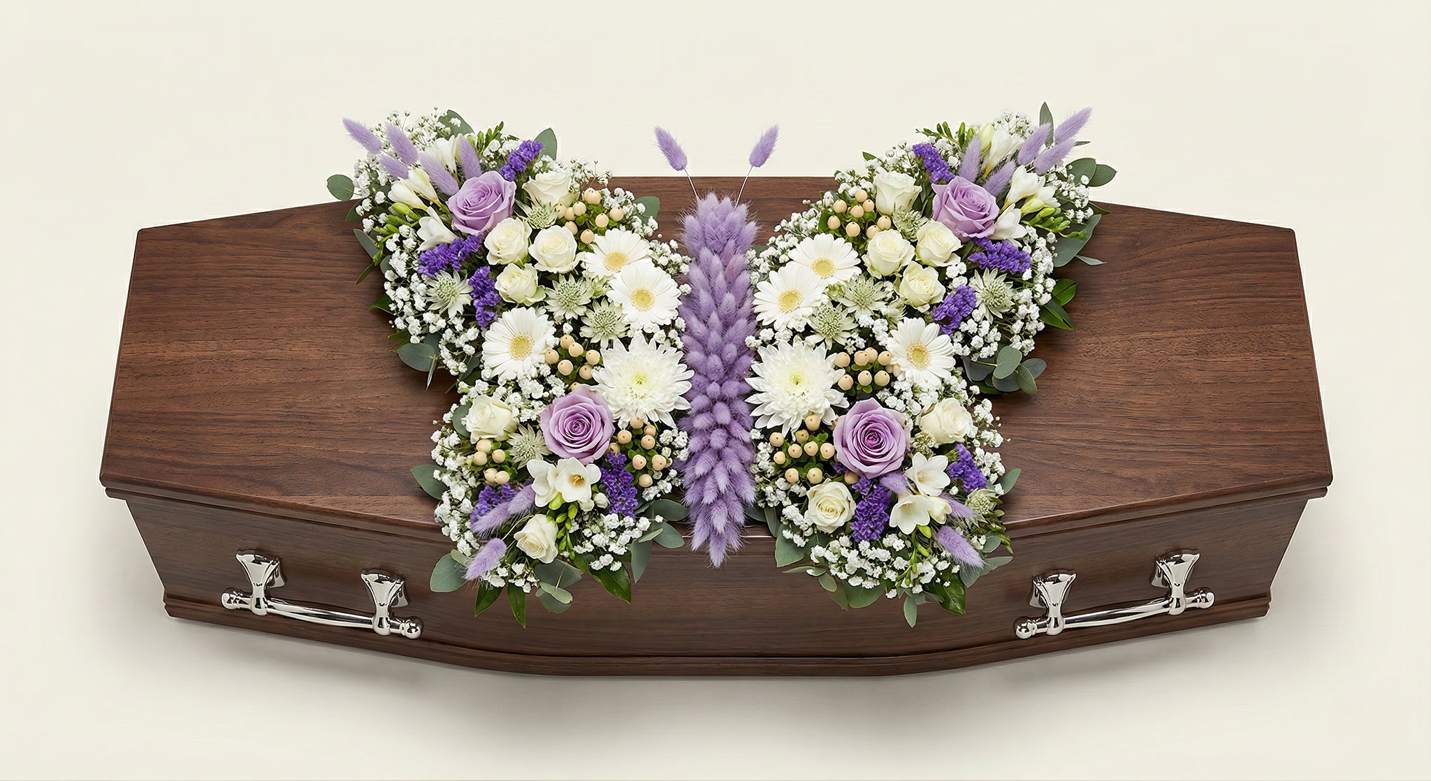 Papillon floral – Gamme Enfants – Dominante blanche, touches de violet