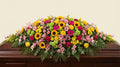 Raquette funéraire – Dominante rose, touches de jaune