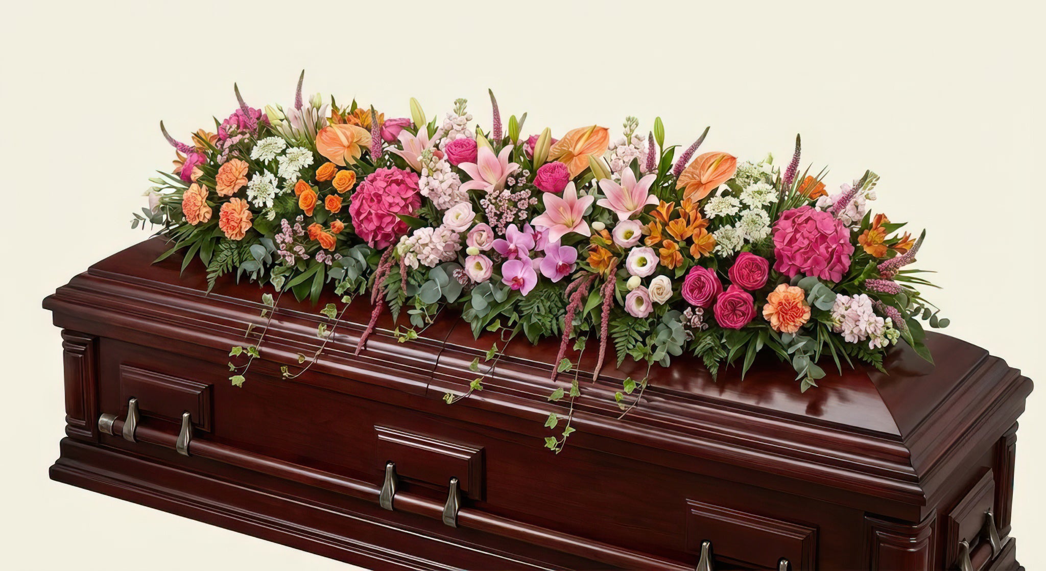 Dessus de cercueil – Dominante rose, touches d'orange