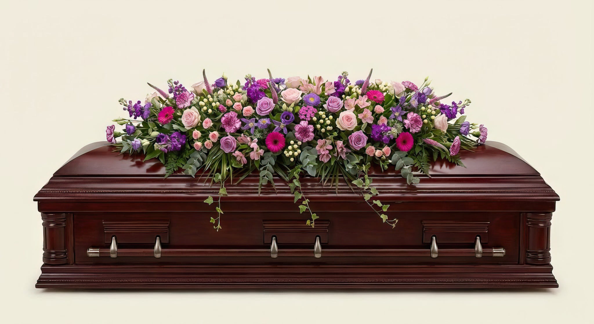 Dessus de cercueil – Dominante rose, touches de violet.