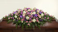 Raquette funéraire – Dominante rose, touches de violet