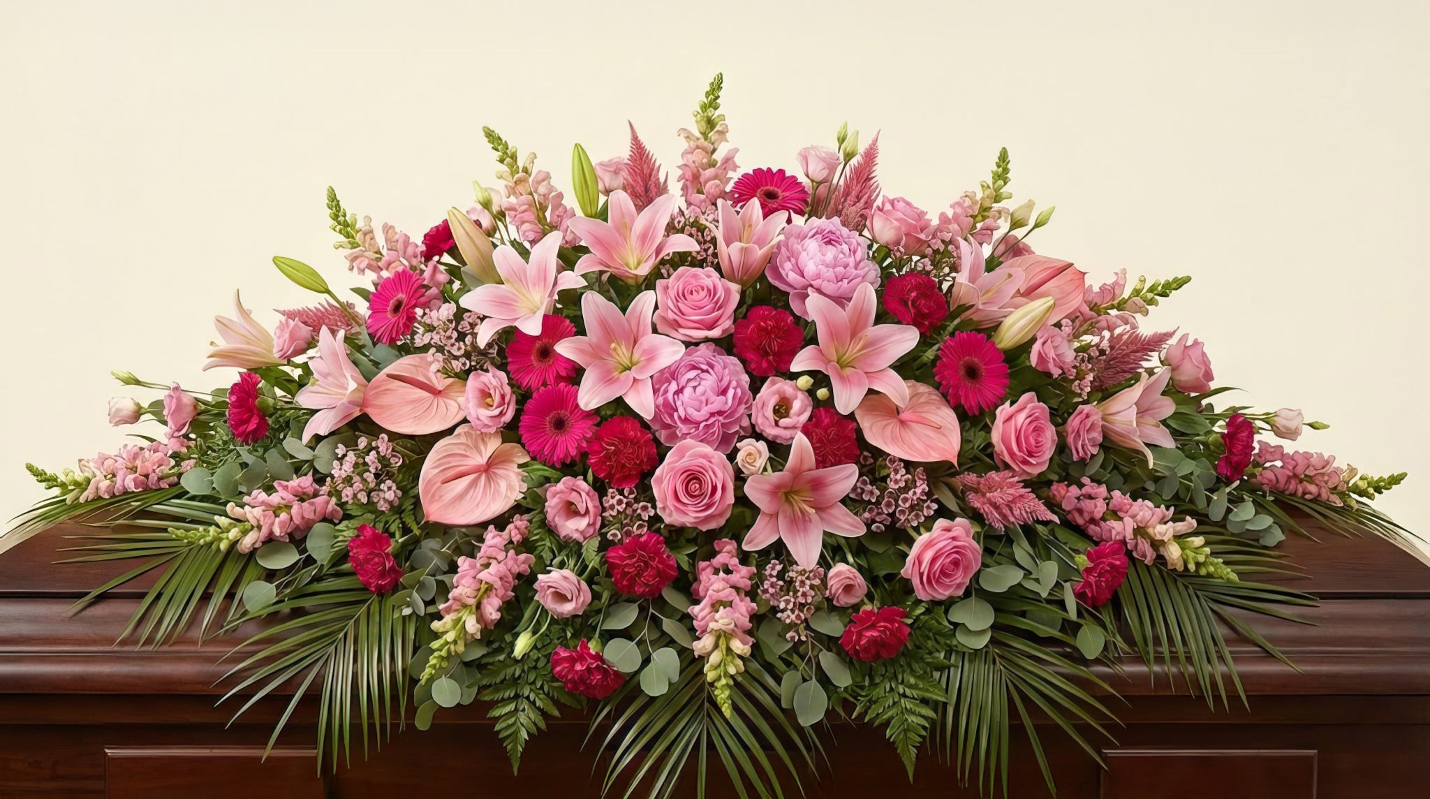 Raquette funéraire – Camaïeu de rose
