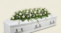 Dessus de cercueil – Exclusivement de roses blanches