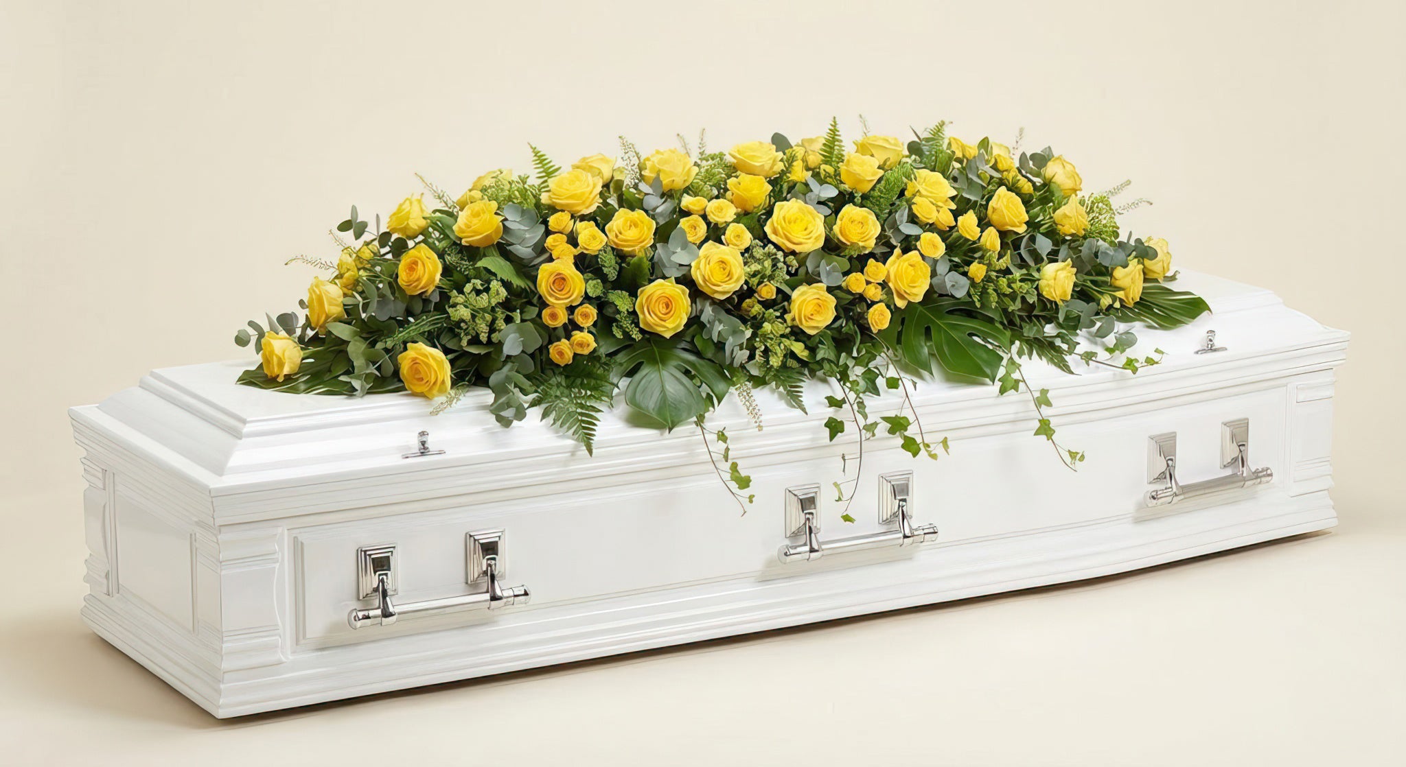 Dessus de cercueil – exclusivement de roses jaunes