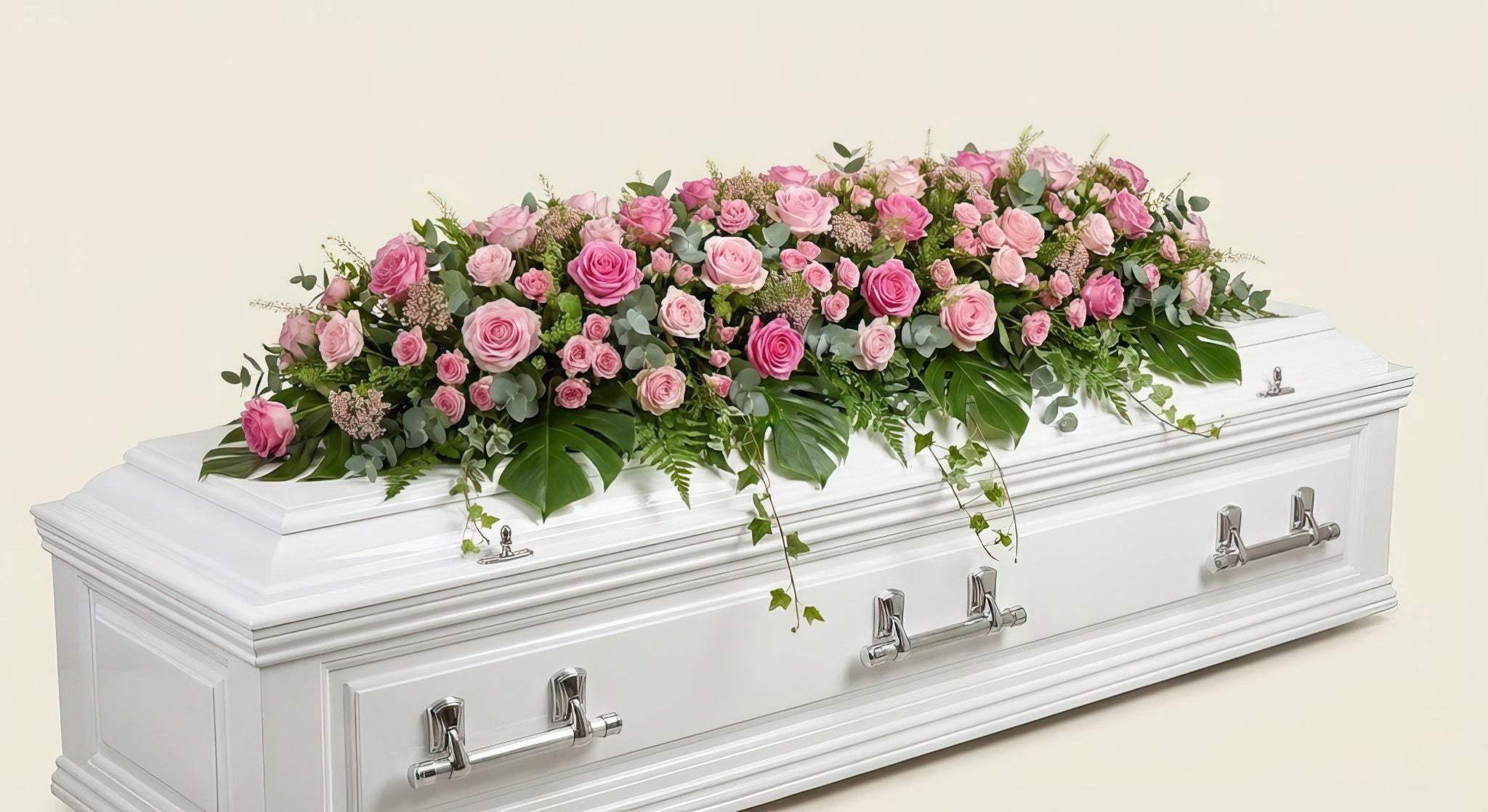 Dessus de cercueil – Exclusivement de roses roses