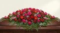 Raquette funéraire – Dominante rouge, touches de rose