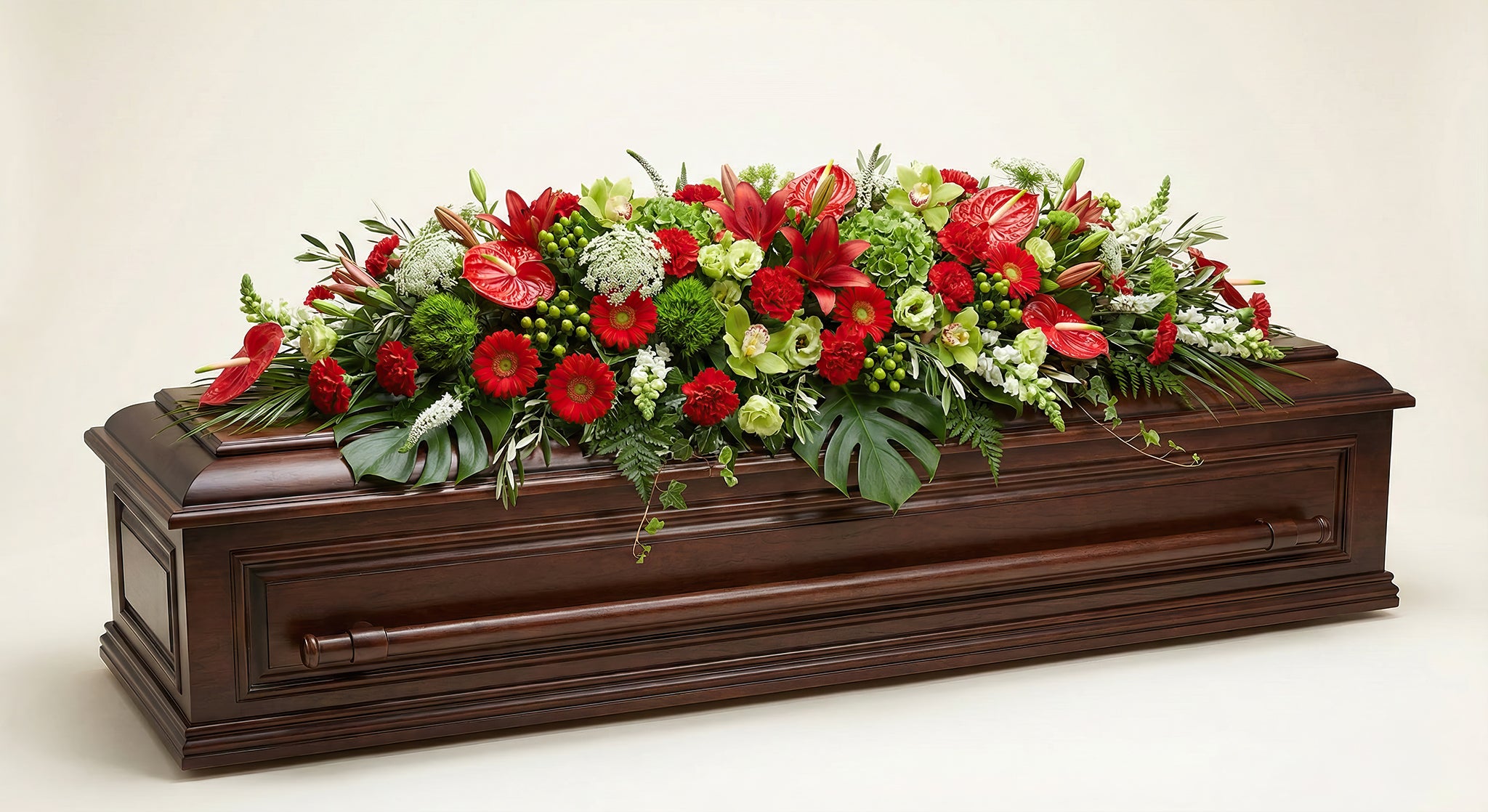 Dessus de cercueil – Dominante rouge, touches de vert