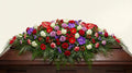 Raquette funéraire – Dominante rouge, touches de violet