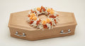 Couronne en fleurs séchées et stabilisées – Gamme Enfants – Tons naturels, blanc et orange