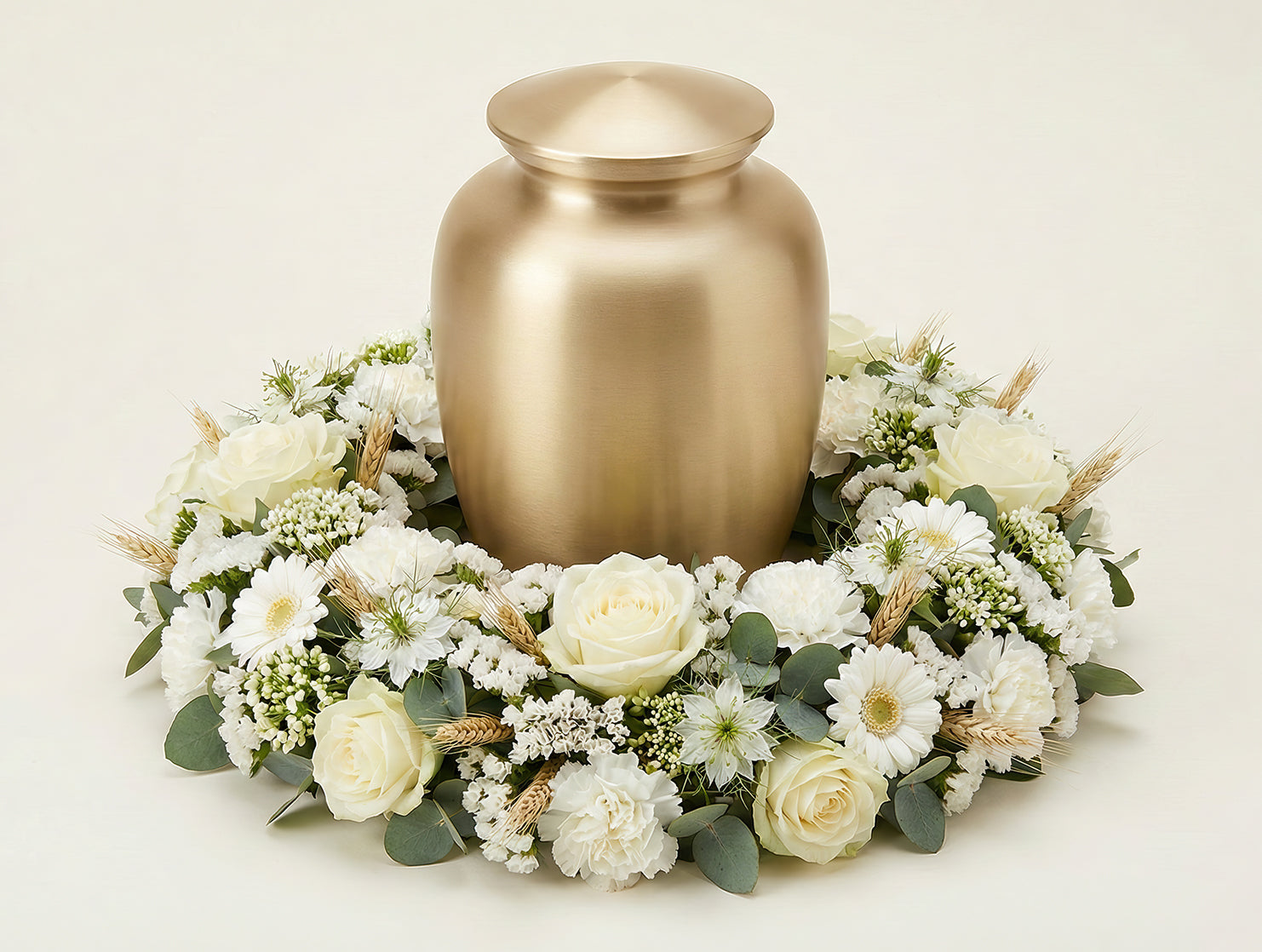 Urne florale – Camaïeu de blanc